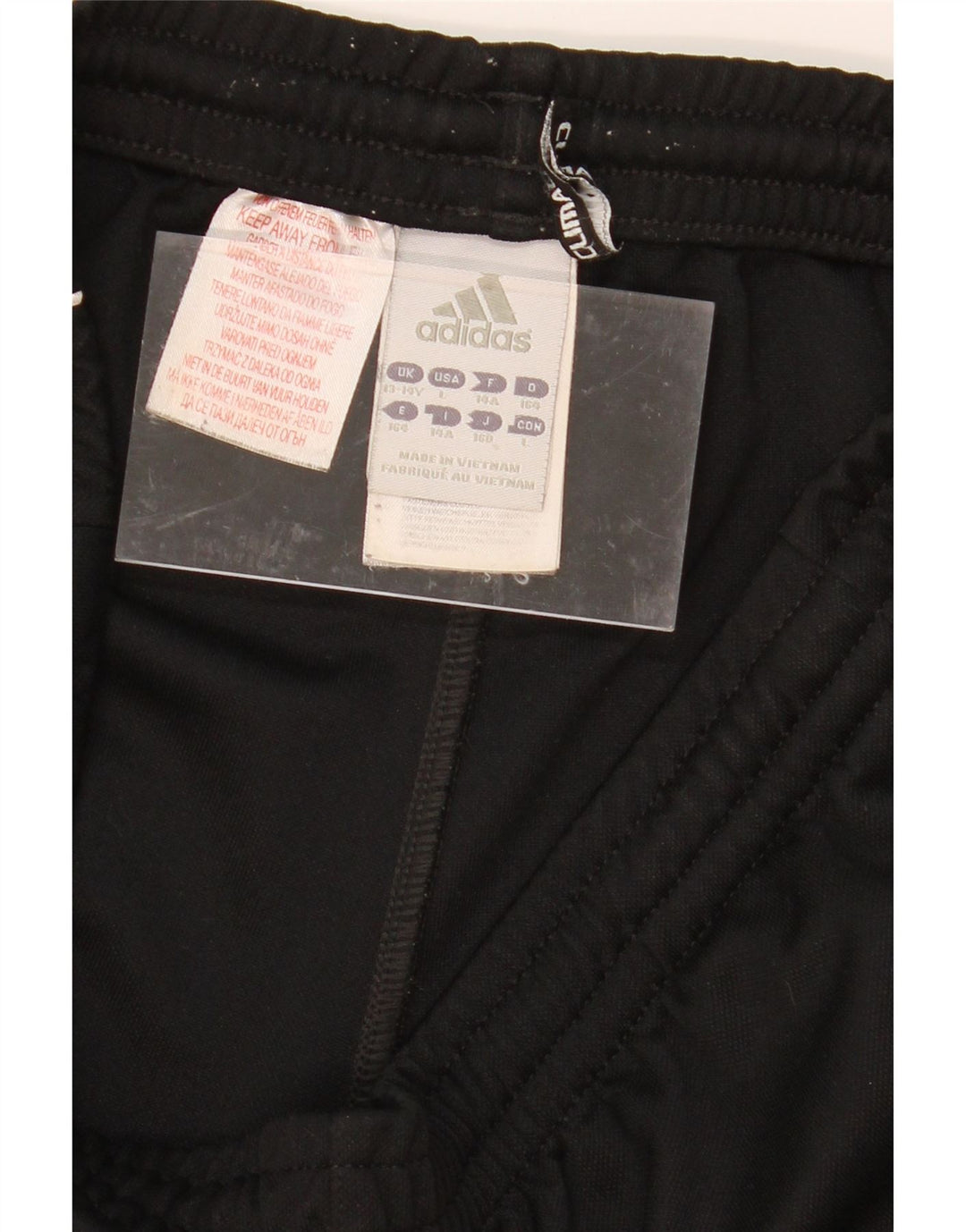 ADIDAS Boys Climalite Tracksuit Trousers 13-14 Years  Black Polyester Vintage Adidas and Second-Hand Adidas from Messina Hembry 
