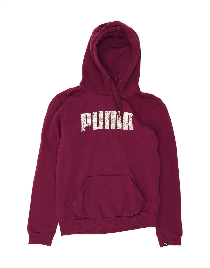 PUMA Womens Graphic Hoodie Jumper UK 12 Medium Purple Cotton Vintage Puma and Second-Hand Puma from Messina Hembry 