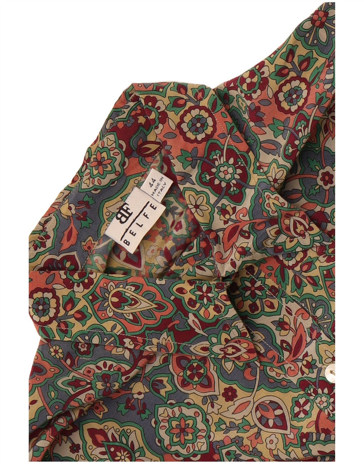 Belfe Womens Short Sleeve Oversized Shirt IT 44 Medium Multicoloured Floral