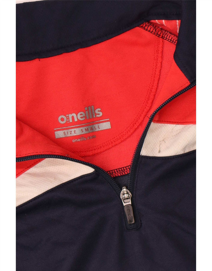 O'Neill Mens Zip Neck Pullover Tracksuit Top Small Navy Blue Colourblock