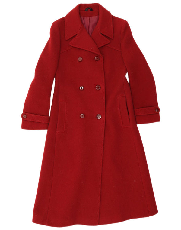 Breckmoor Womens Double Breasted Coat UK 12 Medium Burgundy New Wool