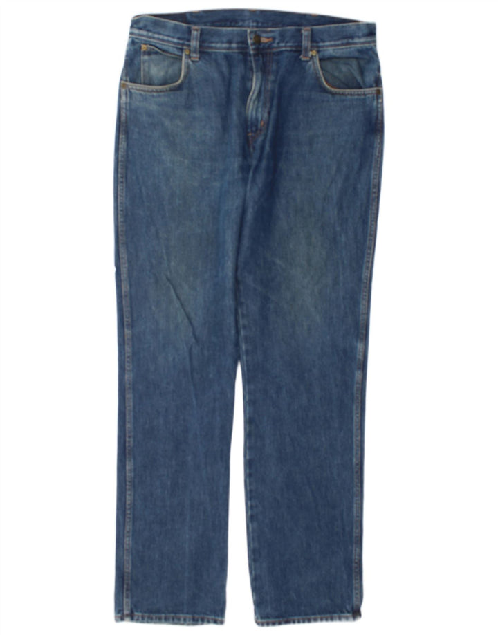 Wrangler Mens Regular Fit Straight Jeans W36 L34 Blue Cotton