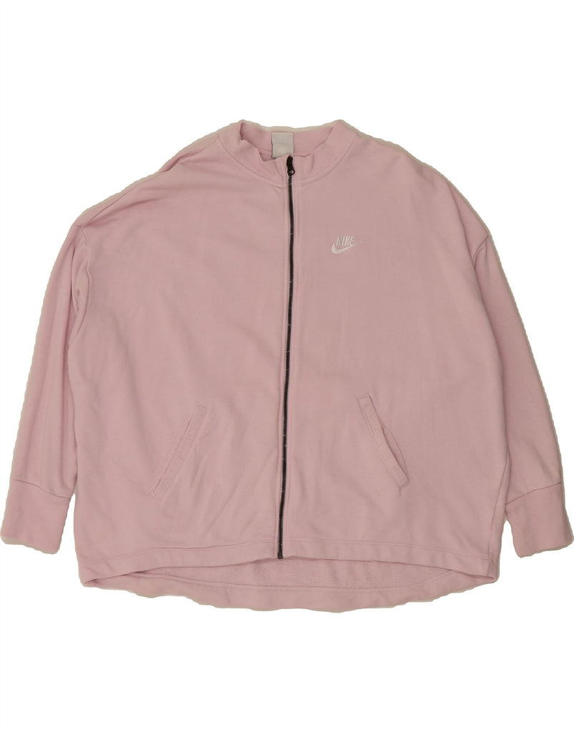 NIKE Womens Oversized Tracksuit Top Jacket UK 14 Medium Pink Cotton Vintage Nike and Second-Hand Nike from Messina Hembry 