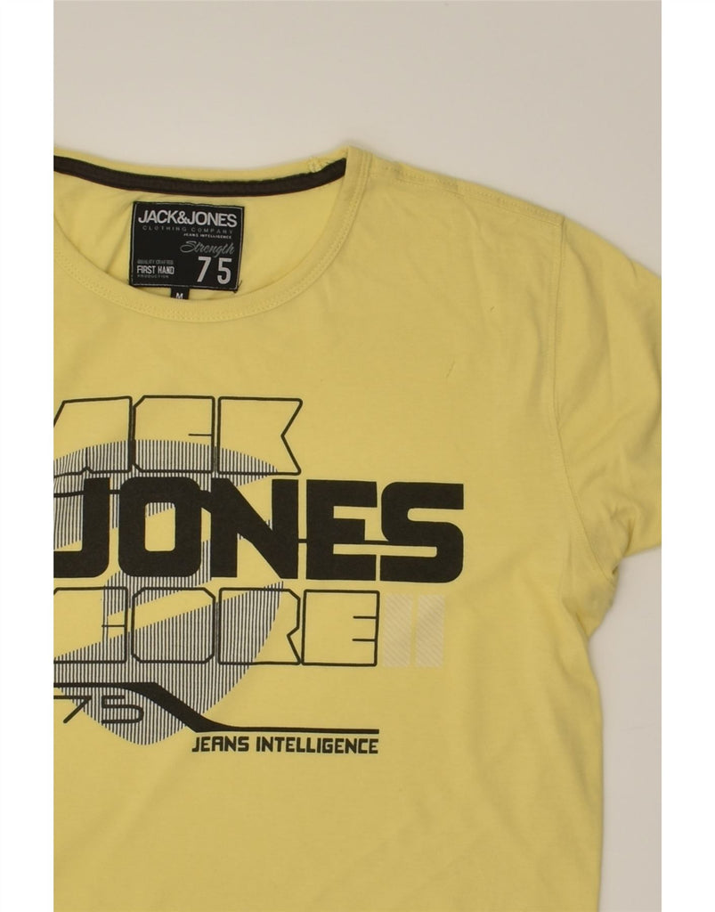 JACK & JONES Mens Graphic T-Shirt Top Medium Yellow Cotton | Vintage Jack & Jones | Thrift | Second-Hand Jack & Jones | Used Clothing | Messina Hembry 