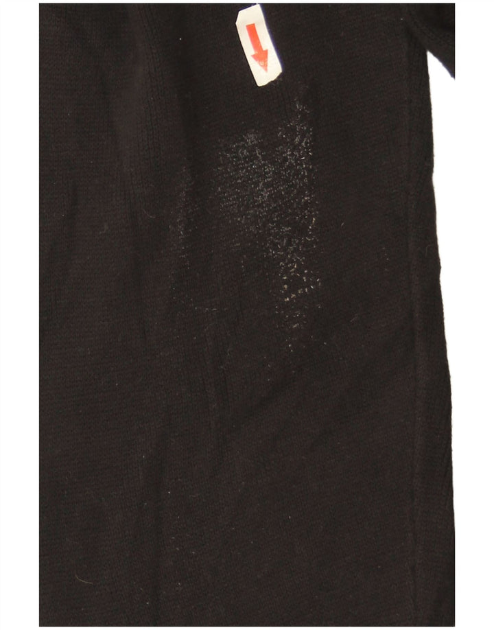 Zara Womens Oversized Crew Neck Jumper Sweater UK 14 Medium Black Cotton