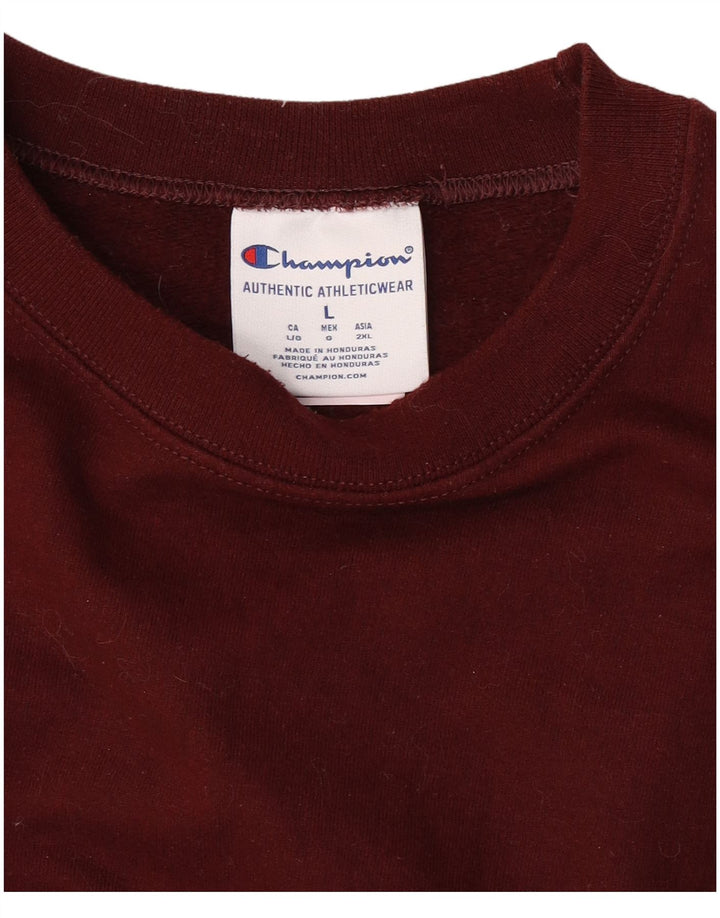 Champion Mens Sweatshirt Jumper Large Burgundy Cotton