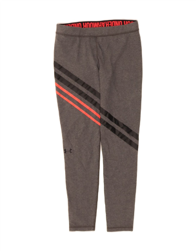 UNDER ARMOUR Womens Leggings UK 14 Medium Grey Striped Vintage Under Armour and Second-Hand Under Armour from Messina Hembry 