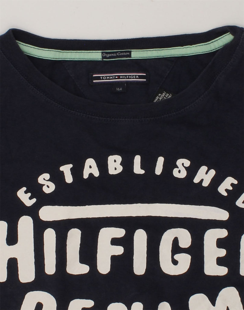 TOMMY HILFIGER Boys New York Graphic T-Shirt Top 14-15 Years Navy Blue | Vintage Tommy Hilfiger | Thrift | Second-Hand Tommy Hilfiger | Used Clothing | Messina Hembry 