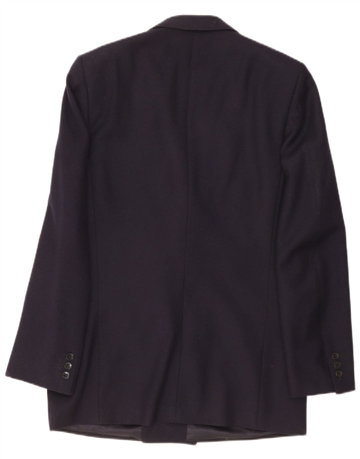 Facis Mens Double Breasted Blazer Jacket IT 50 Large Navy Blue Wool