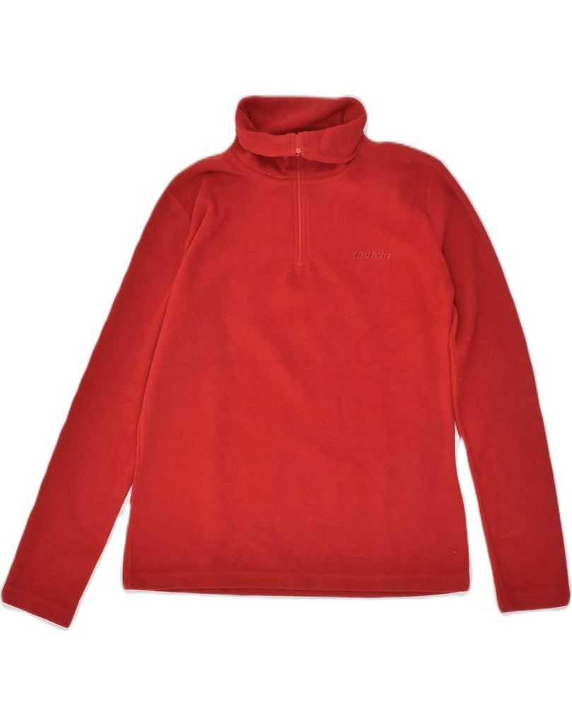 INVICTA Womens Zip Neck Fleece Jumper UK 8 Small Red Polyester | Vintage Invicta | Thrift | Second-Hand Invicta | Used Clothing | Messina Hembry 