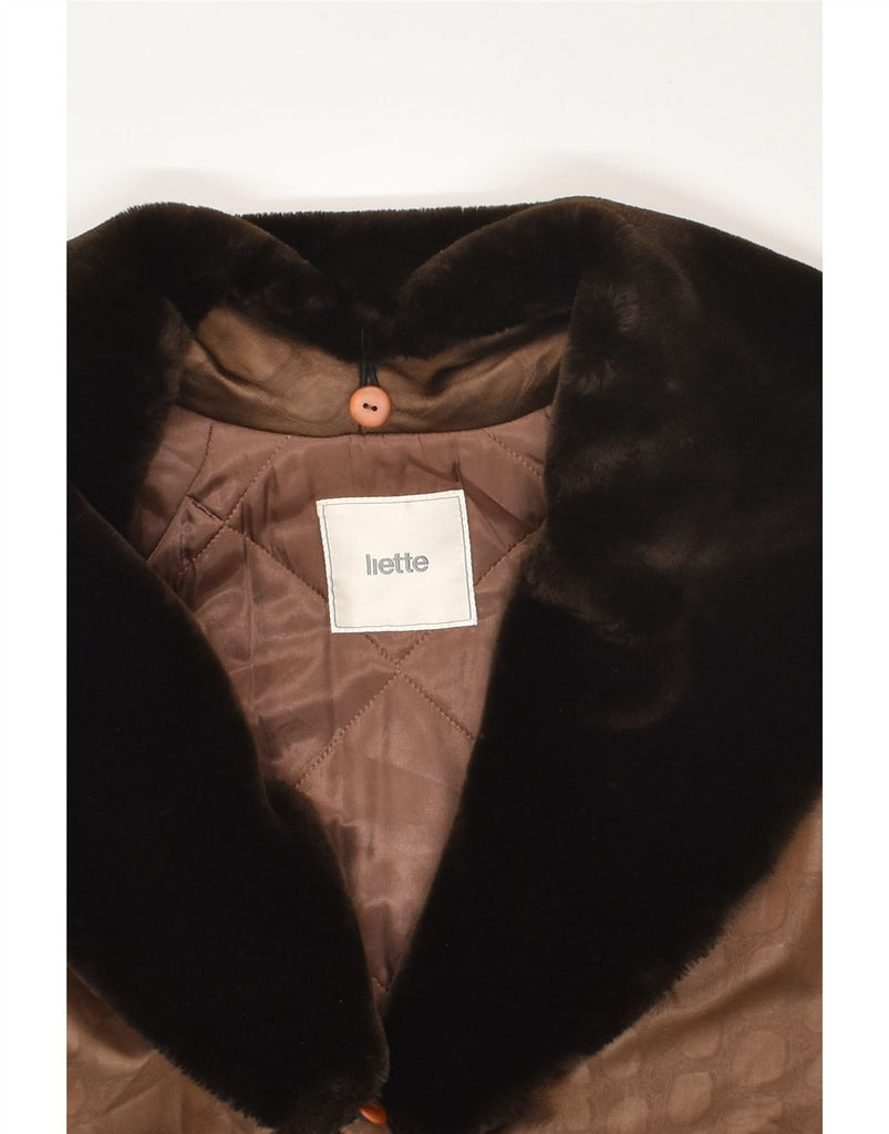 VINTAGE Womens Overcoat IT 43 Medium Brown Cupro | Vintage Vintage | Thrift | Second-Hand Vintage | Used Clothing | Messina Hembry 