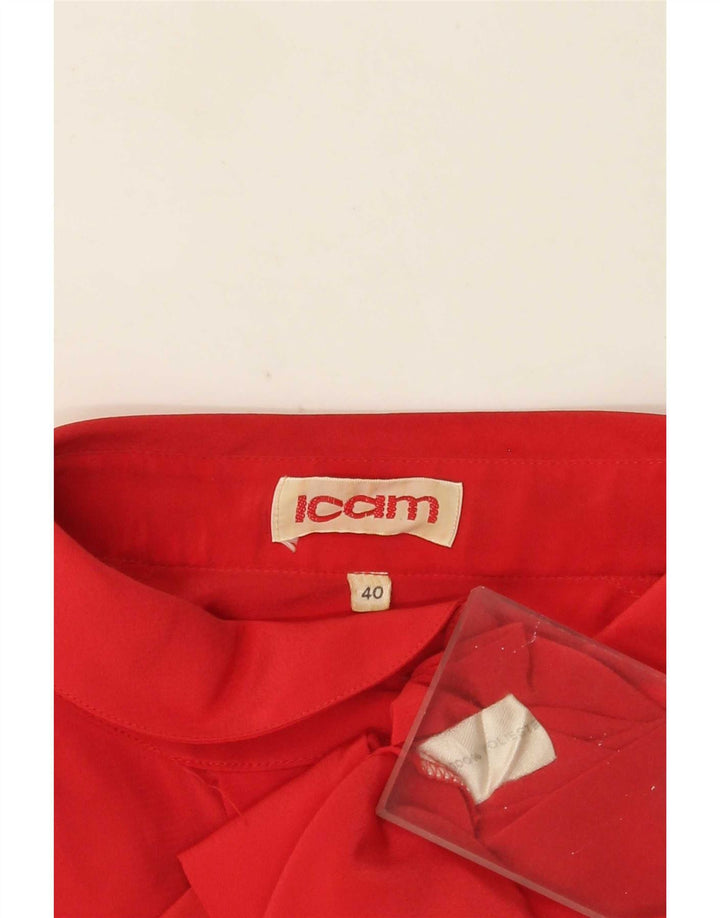 Icam Womens Shirt Blouse IT 40 Small Red Polyester