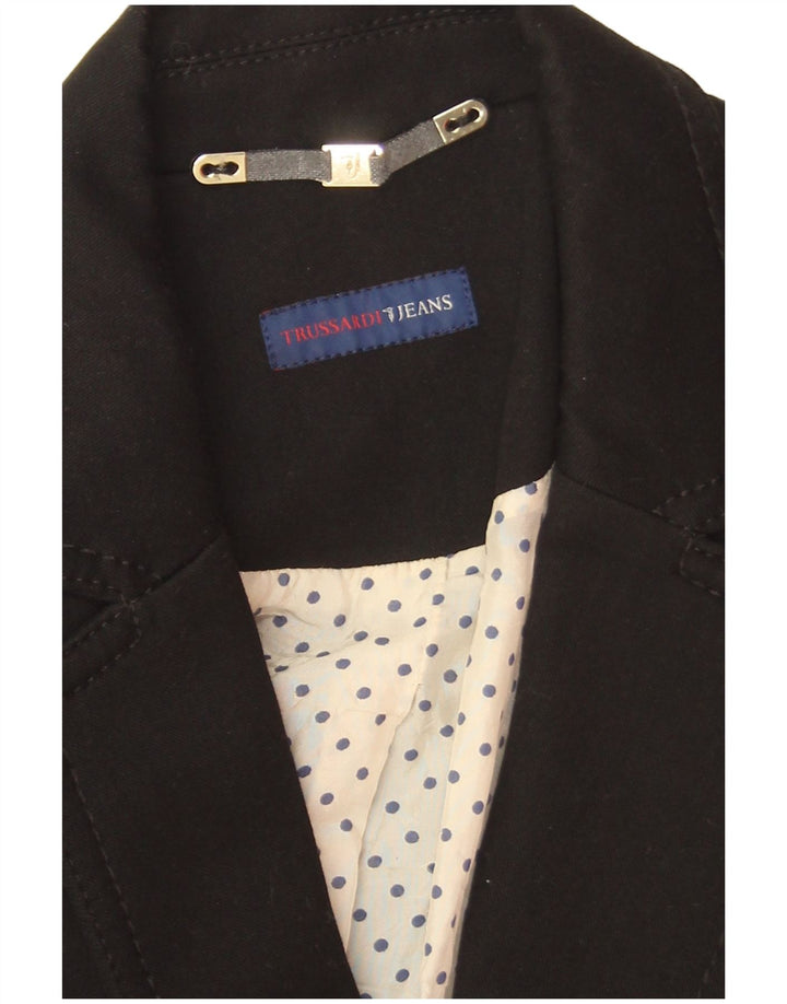 Trussardi Jeans Womens 2 Button Blazer Jacket UK 14 Medium Black