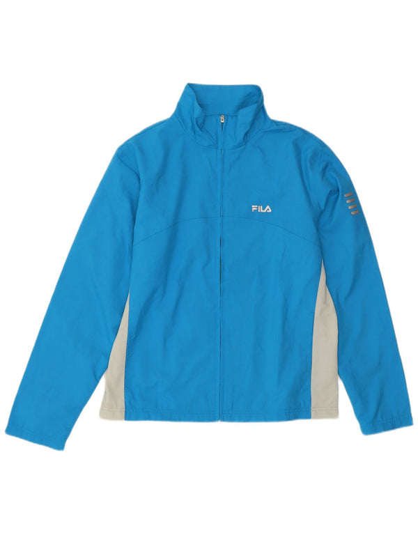 FILA Womens Tracksuit Top Jacket UK 14 Medium Blue Colourblock Polyester