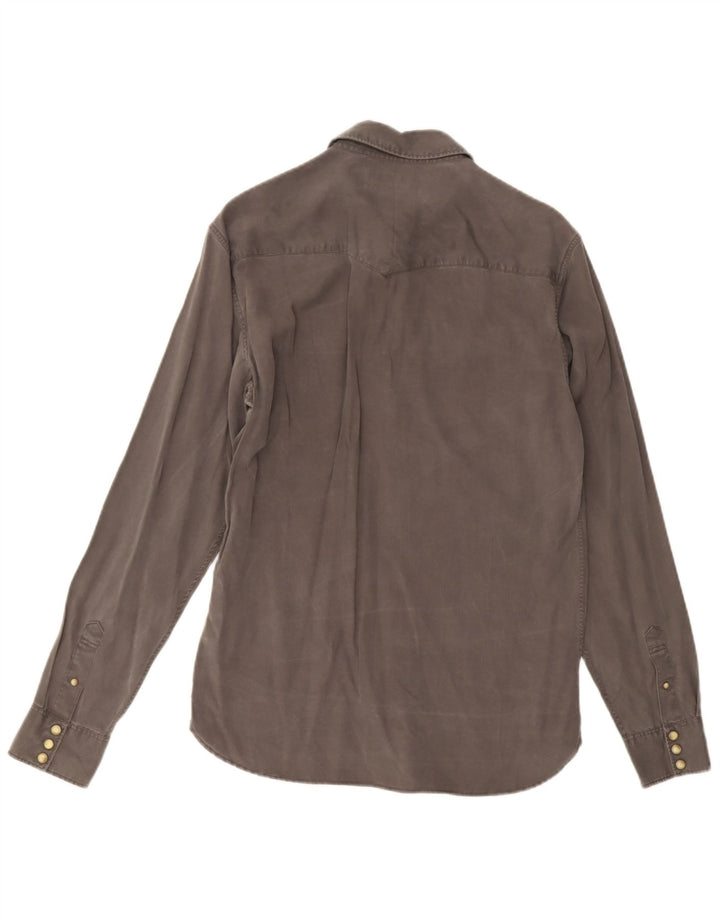 All Saints Mens Shirt Small Grey Lyocell