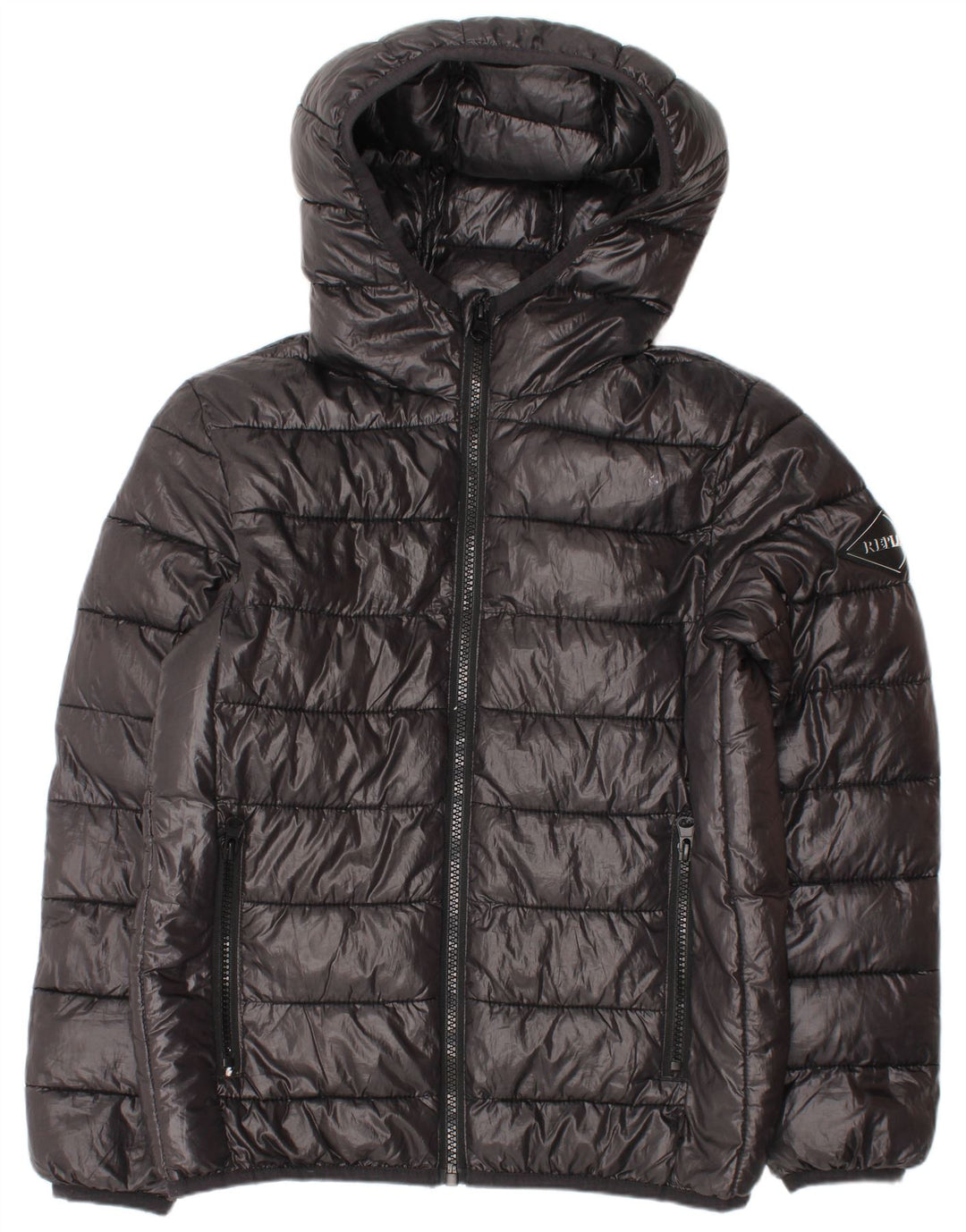 Replay Boys Hooded Padded Jacket 9-10 Years Black Polyester