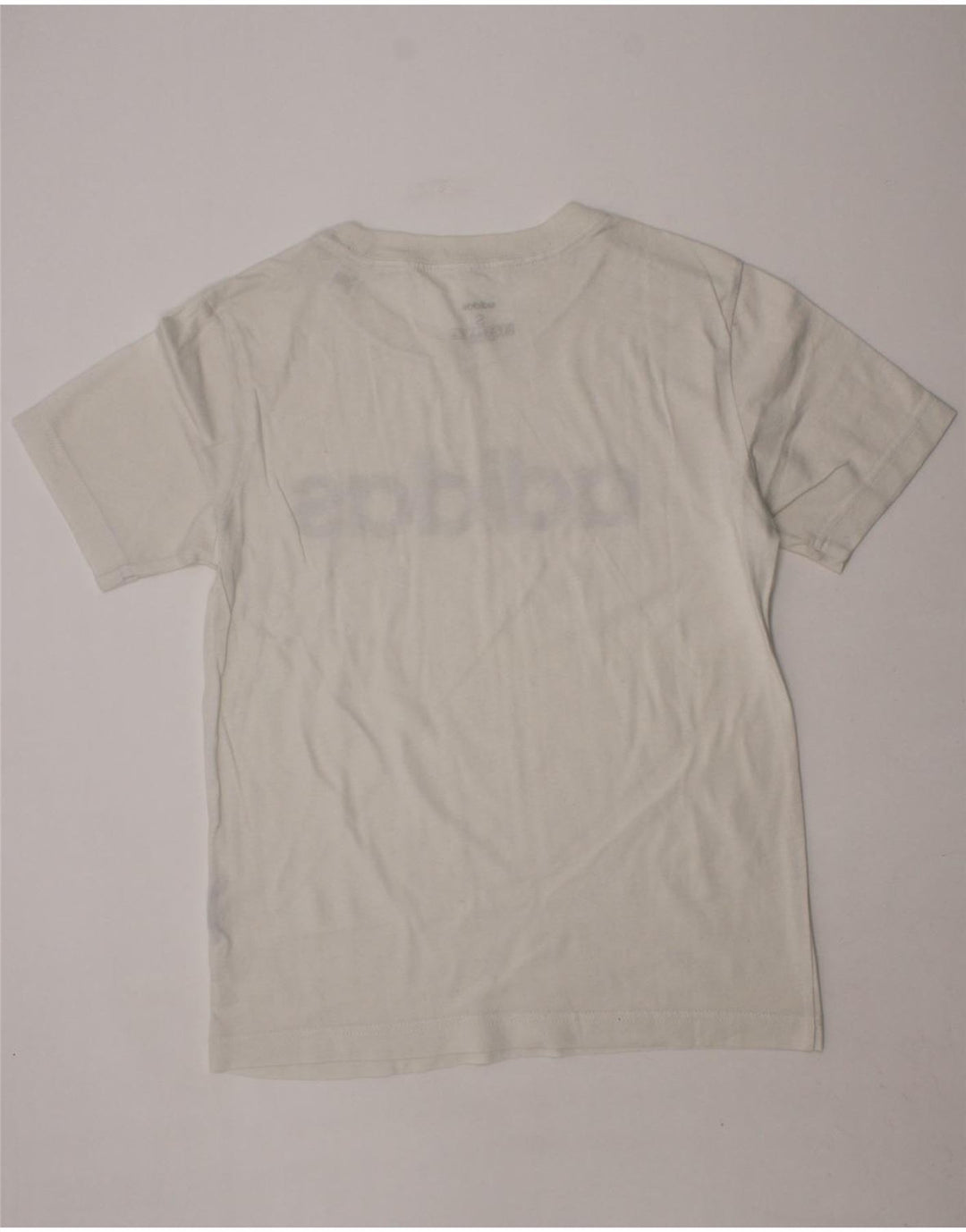 ADIDAS Boys Graphic T-Shirt Top 9-10 Years Small White Vintage Adidas and Second-Hand Adidas from Messina Hembry 