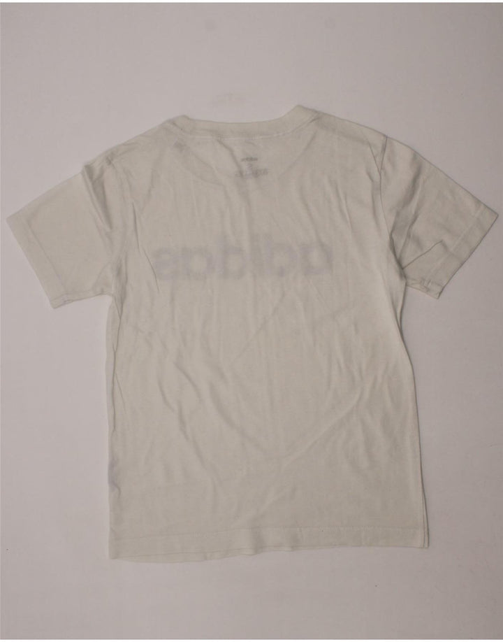 ADIDAS Boys Graphic T-Shirt Top 9-10 Years Small White Vintage Adidas and Second-Hand Adidas from Messina Hembry 