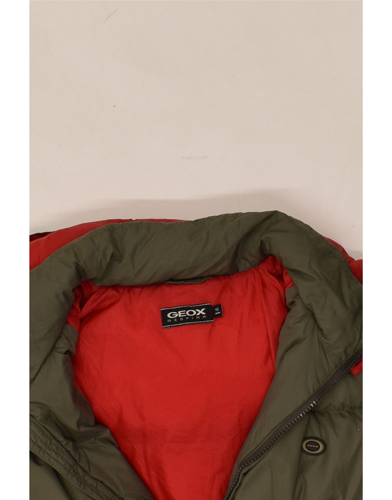 GEOX Boys Hooded Padded Jacket 9-10 Years Khaki Nylon | Vintage Geox | Thrift | Second-Hand Geox | Used Clothing | Messina Hembry 