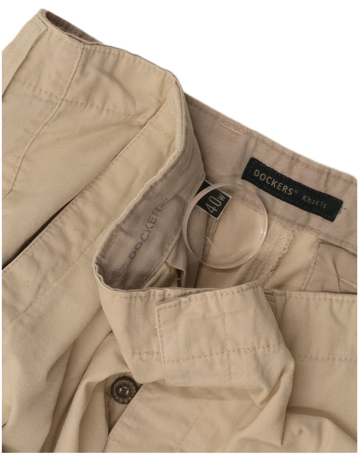 DOCKERS Mens Khakis Cargo Shorts W40 XL  Beige Cotton