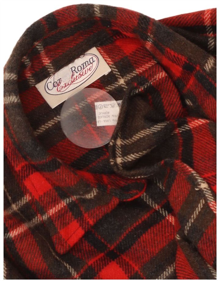 Vintage Mens Flannel Shirt Large Red Check Wool