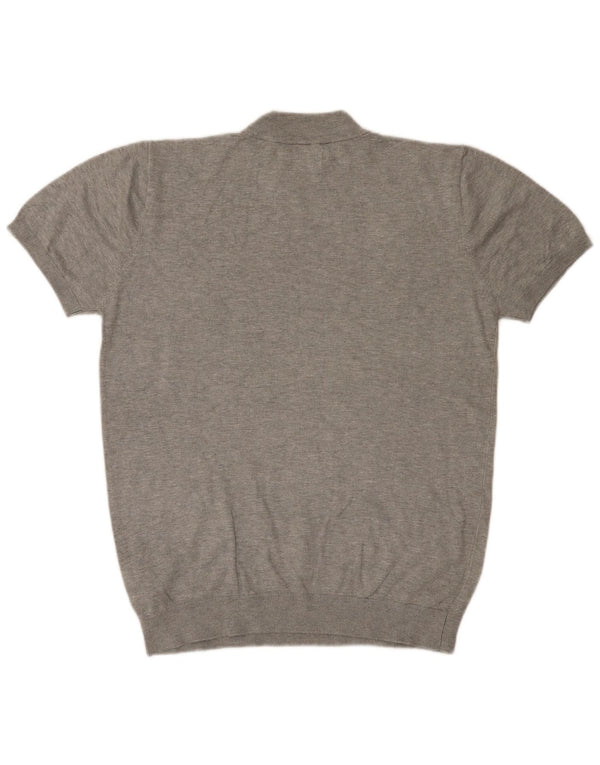 ZARA Womens Short Sleeve Turtle Neck Jumper Sweater UK 16 Large Grey