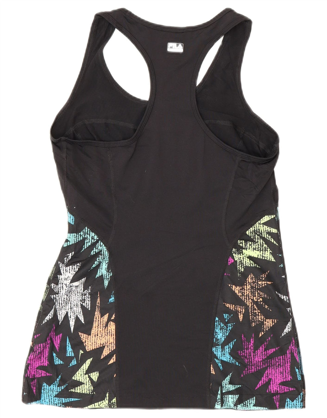 Fila Womens Vest Top UK 12 Medium Black Floral Polyester