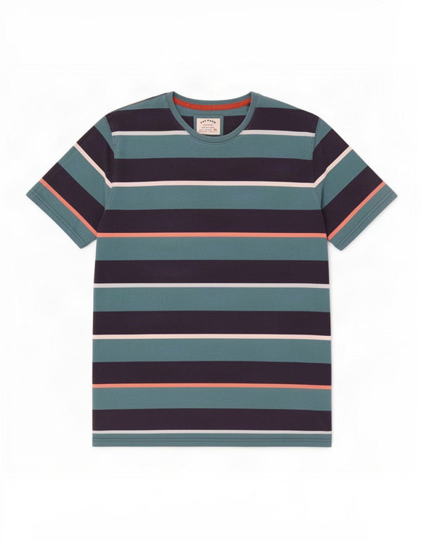 Fat Face Mens T-Shirt Top 2XL Blue Striped Cotton