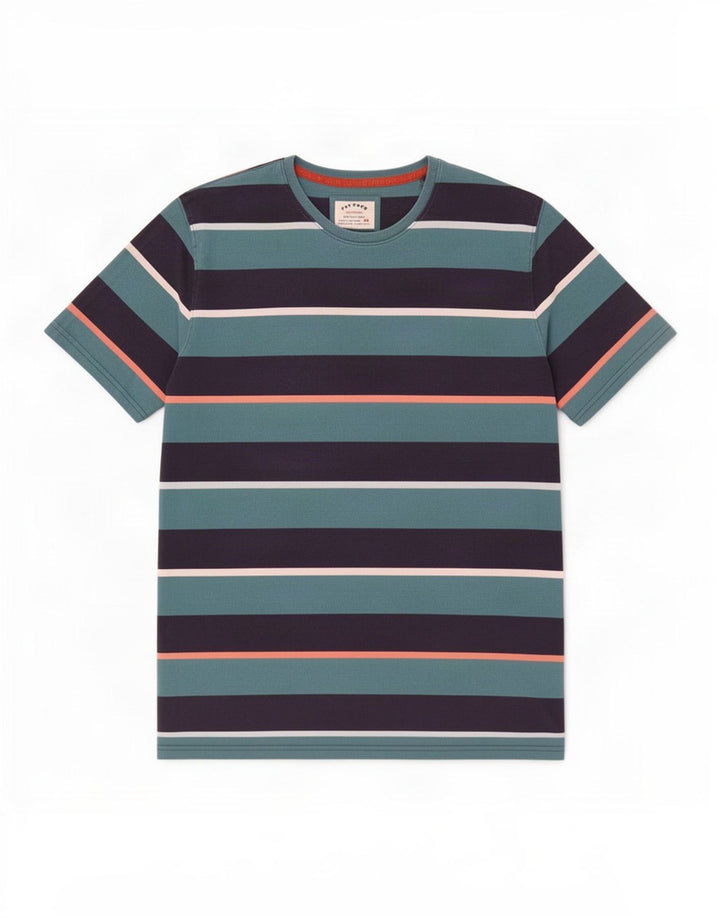 Fat Face Mens T-Shirt Top 2XL Blue Striped Cotton