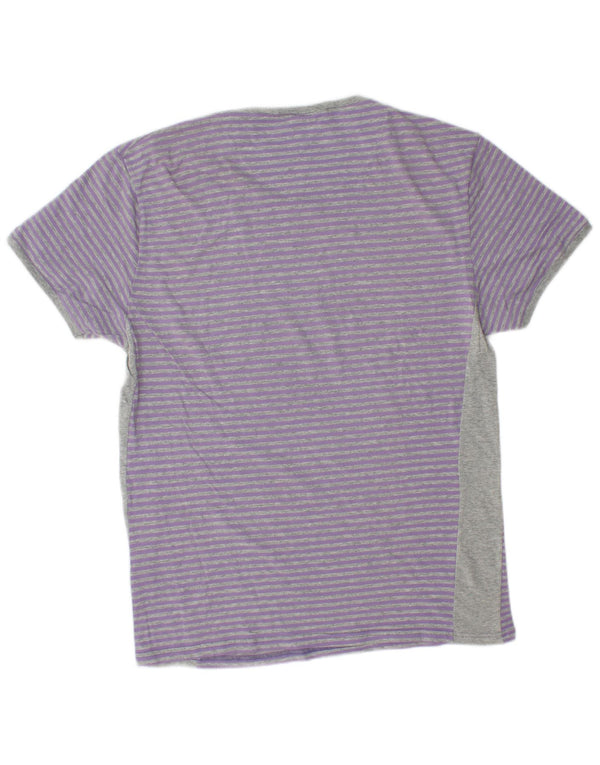 KAPPA Mens T-Shirt Top XL Purple Pinstripe Cotton