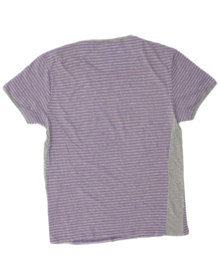 KAPPA Mens T-Shirt Top XL Purple Pinstripe Cotton