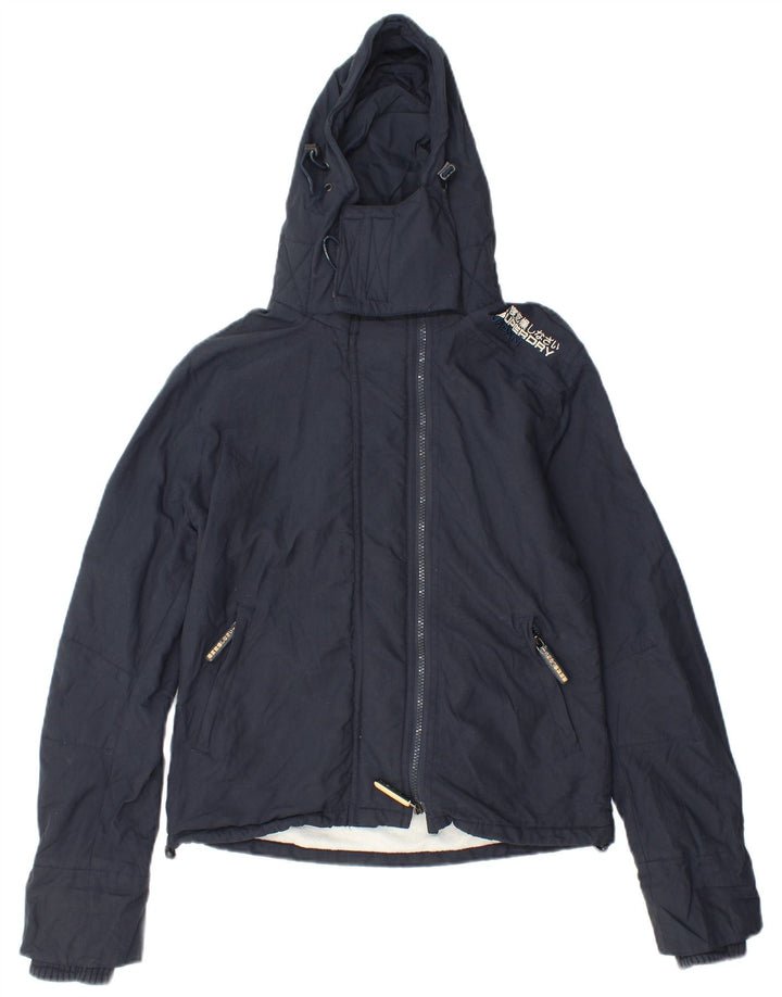 Superdry Womens Graphic Windbreaker Jacket UK 10 Small Navy Blue