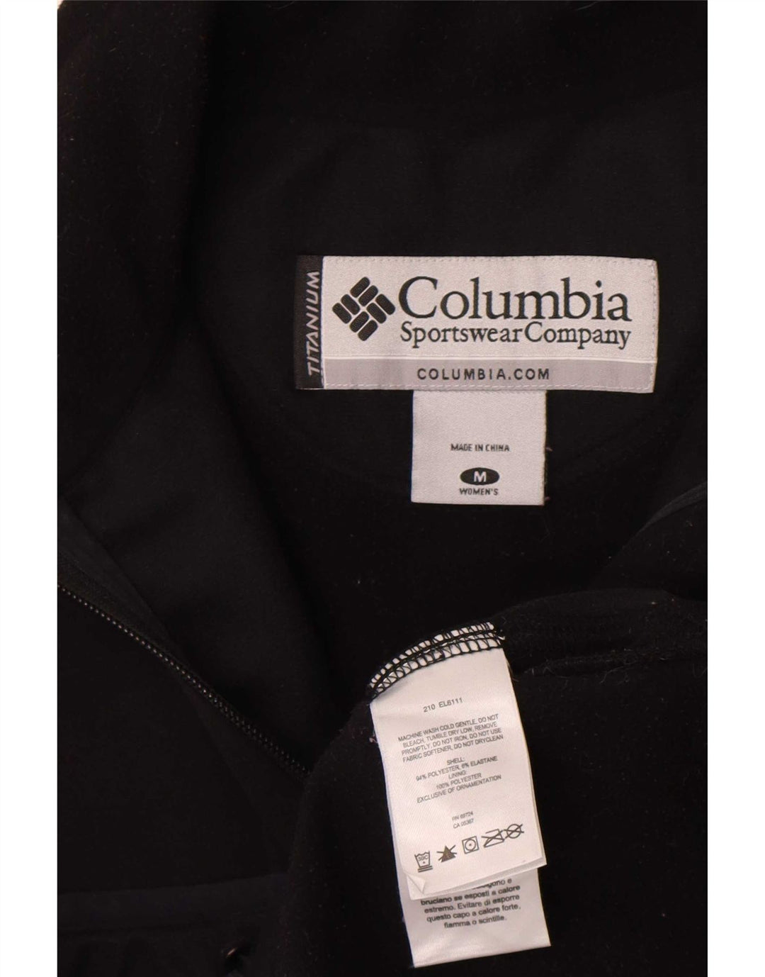 Columbia Womens Liner Tracksuit Top Jacket UK 12 Medium Black Polyester