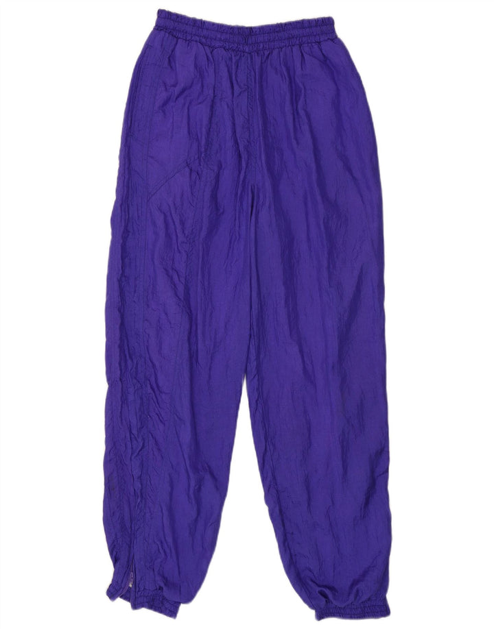 Vintage Mens Tracksuit Trousers Joggers Medium Purple Nylon