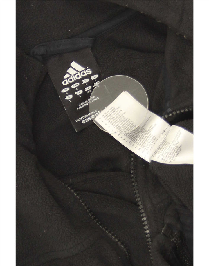 Adidas Mens Fleece Jacket UK 40 Large Black Polyester