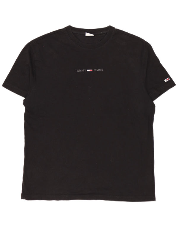 Tommy Hilfiger Mens T-Shirt Top Large Black Cotton