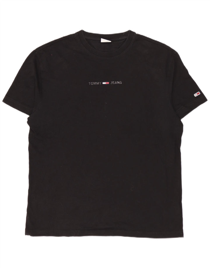 Tommy Hilfiger Mens T-Shirt Top Large Black Cotton