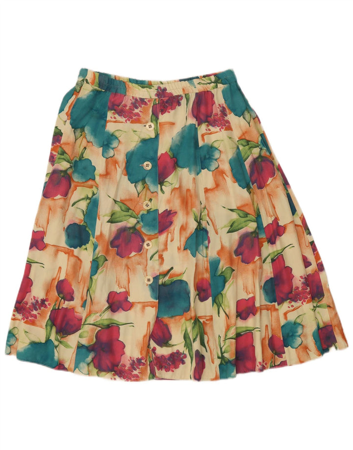 VINTAGE Womens A-Line Skirt W32 Large Multicoloured Floral
