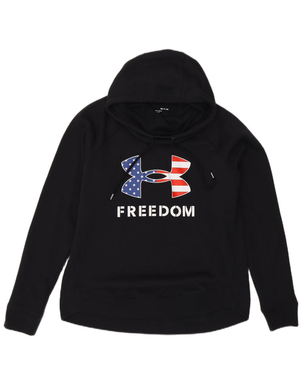 Under Armour Womens Graphic Oversized Hoodie Jumper UK 10 Small Black