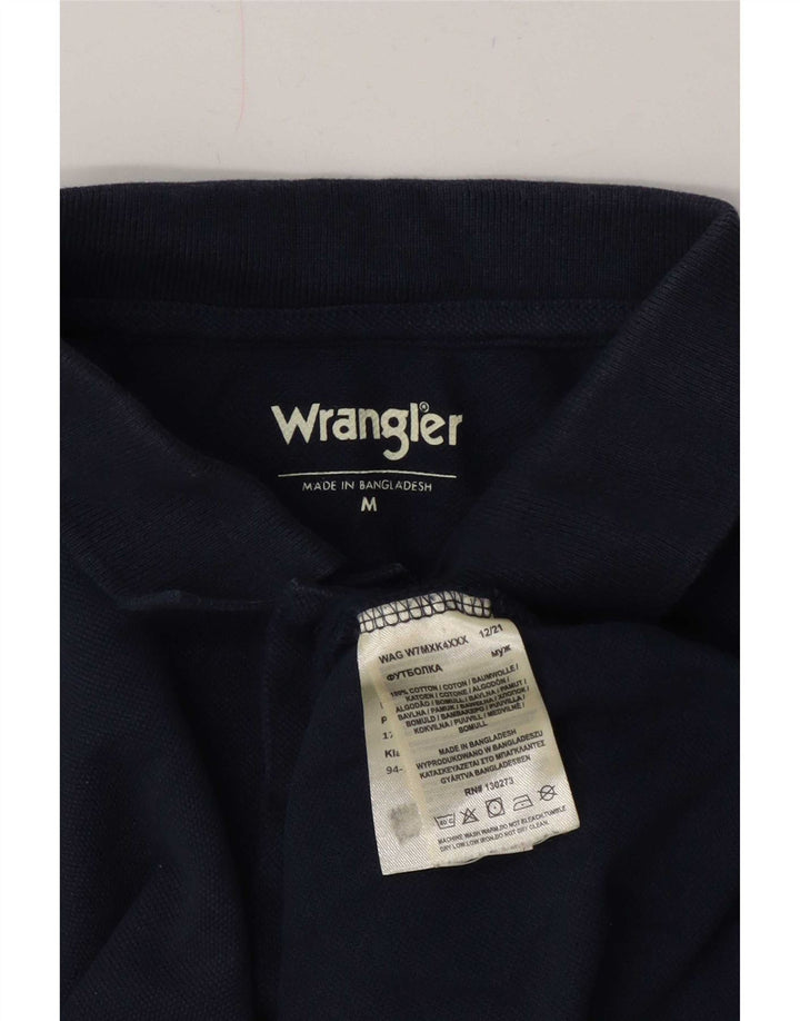 Wrangler Mens Polo Shirt Medium Navy Blue Cotton