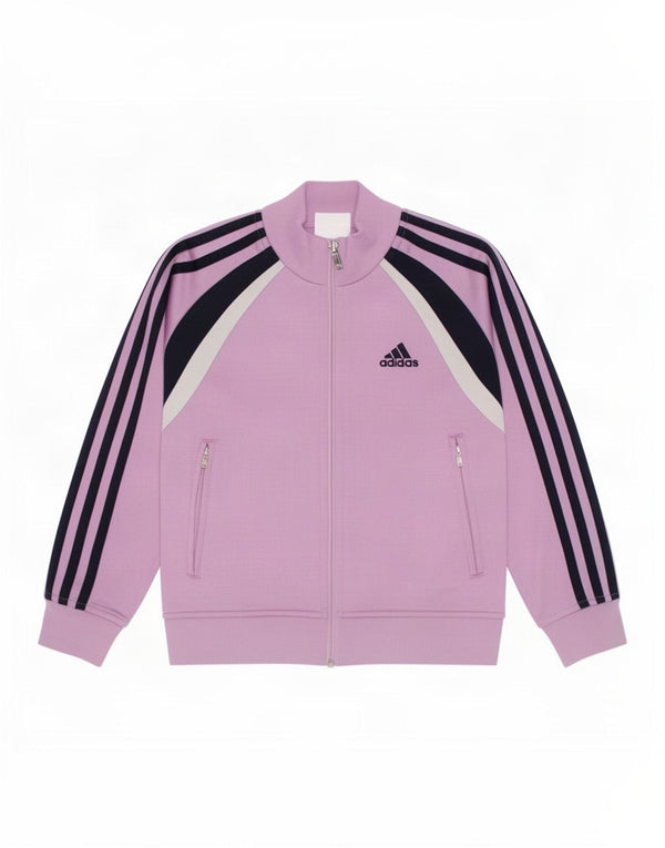 Adidas Girls Tracksuit Top Jacket 5-6 Years Purple Colourblock