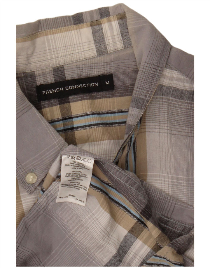 French Connection Mens Shirt Medium Grey Check Cotton