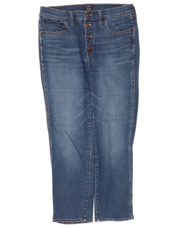 J. Crew Womens Crop High Rise Straight Jeans W30 L25 Blue Cotton