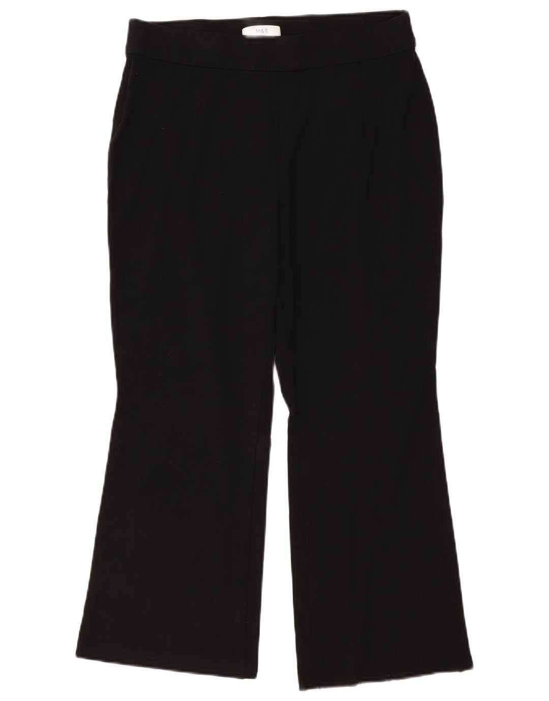MARKS & SPENCER Womens Bootcut Cropped Trousers UK 16 Large W32 L25 Black