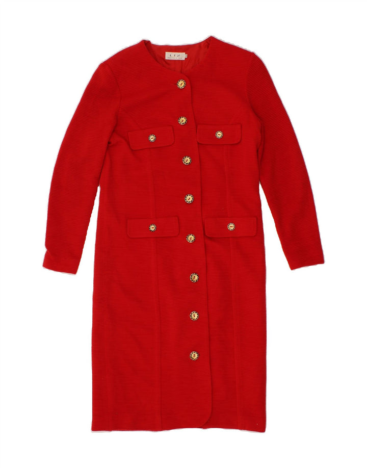 VINTAGE Womens Overcoat IT 44 Medium Red Vintage Vintage and Second-Hand Vintage from Messina Hembry 