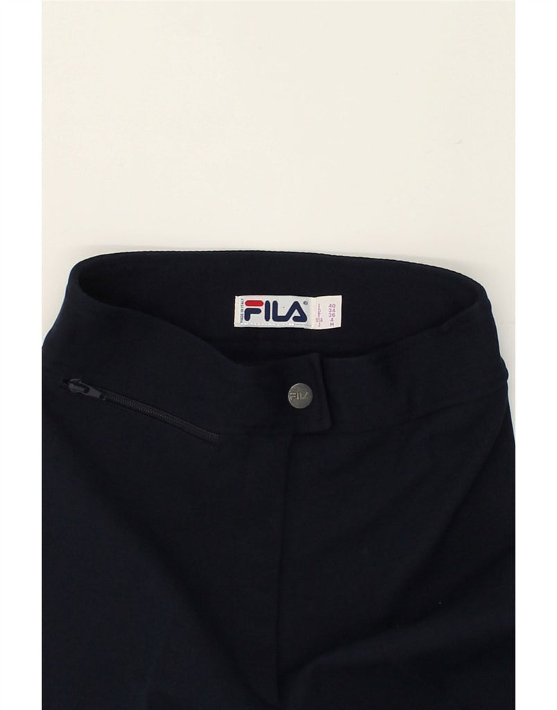 FILA Womens High Waist Stirrup Casual Trousers Medium W24 L27 Navy Blue | Vintage Fila | Thrift | Second-Hand Fila | Used Clothing | Messina Hembry 