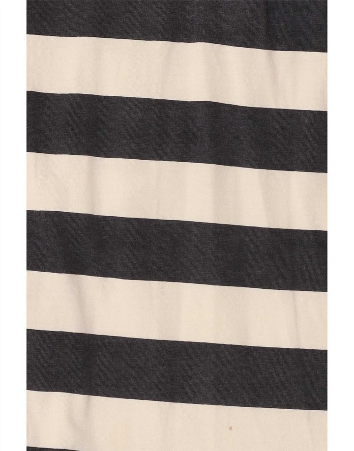 Trussardi Mens Polo Shirt Medium White Striped Cotton