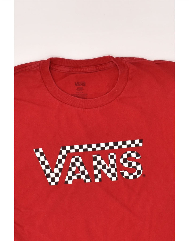 VANS Womens Graphic T-Shirt Top UK 14 Large Red | Vintage Vans | Thrift | Second-Hand Vans | Used Clothing | Messina Hembry 