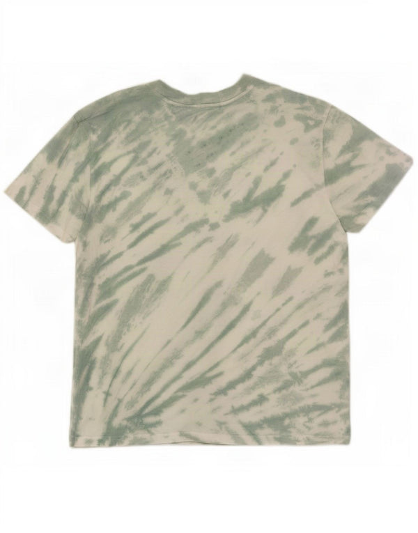 Zara Womens Oversized T-Shirt Top UK 10 Small Green Tie Dye Cotton