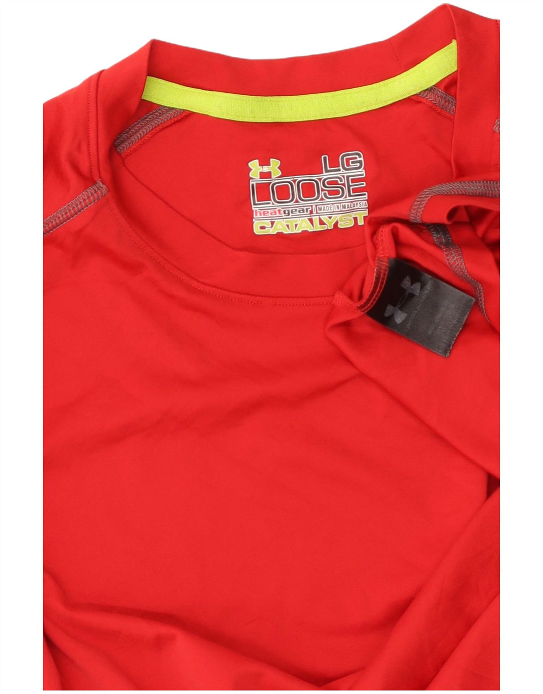 UNDER ARMOUR Mens Heat Gear T-Shirt Top Large Red Polyester